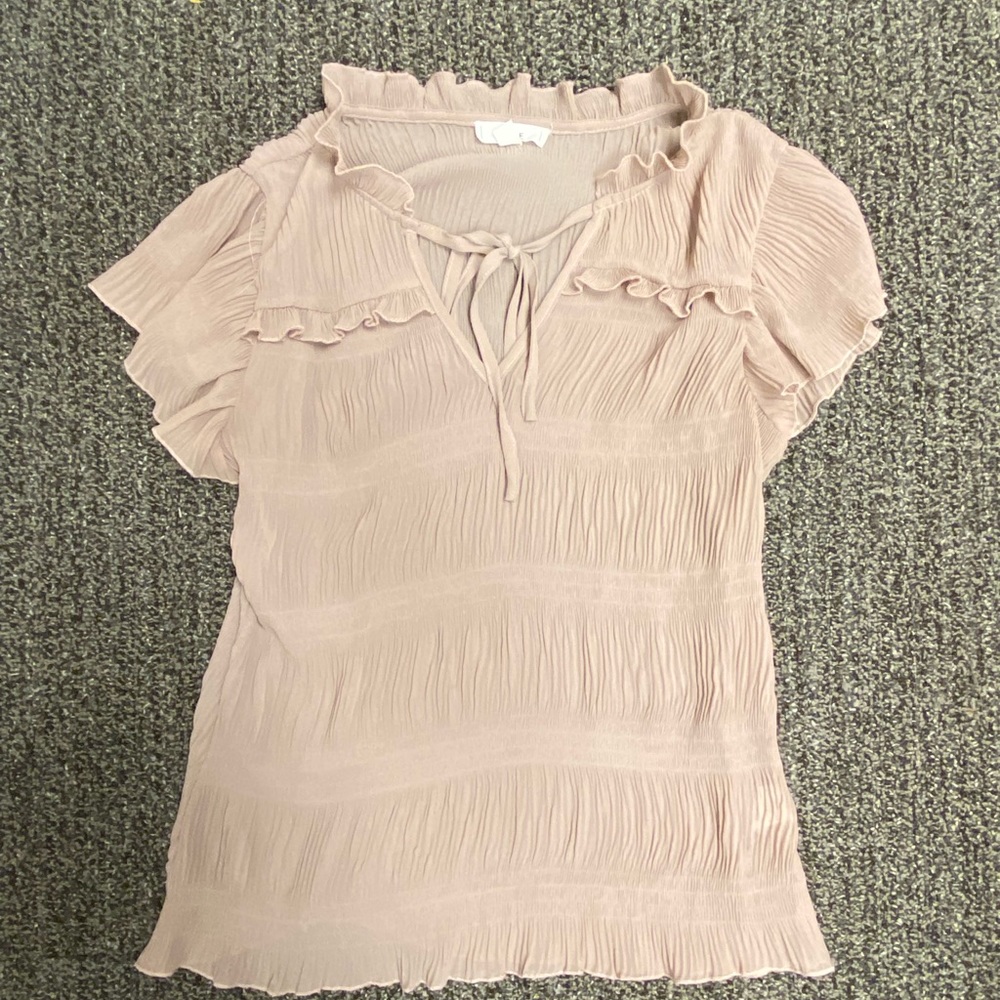 Sheer light link short sleeve blouse